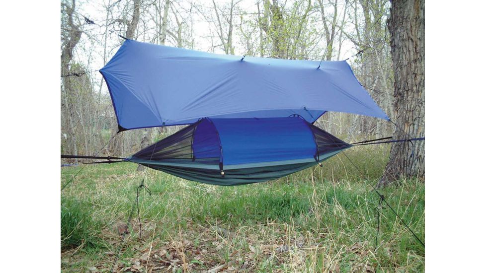 Crazy Creek Crazy Crib LEX Hammock with Tarp-Grey/Royal Blue