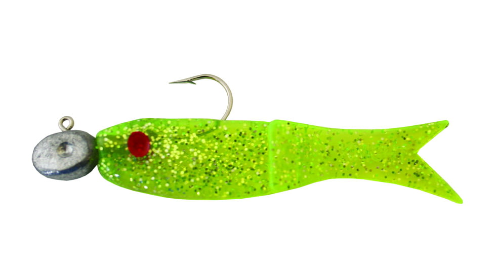 Creme Lures 0 Lit'l Fishie Minnow Minnow, 1, 0.5in, Chartreuse Silver Glitter, 2586