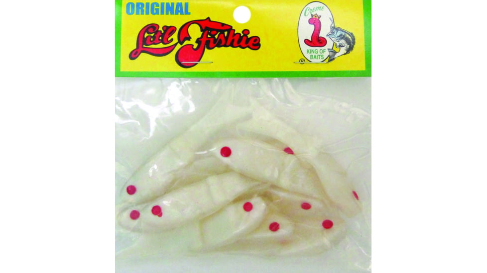 Creme Lures Lit'l Fishie Minnow Minnow, 10, 0.5in, White Pearl, 2090-10