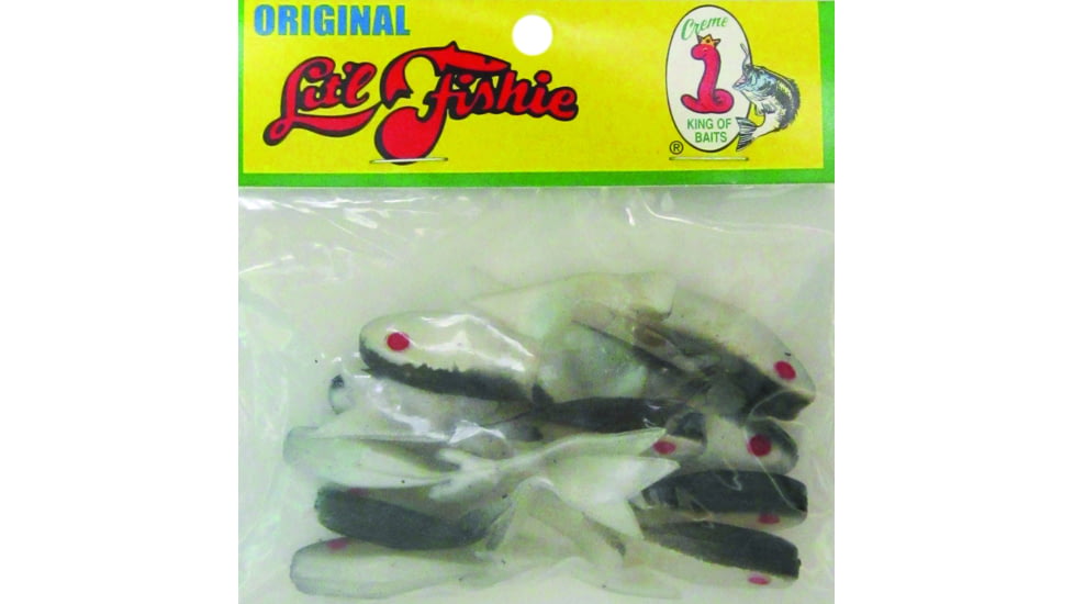 Creme Lures Lit'l Fishie Minnow Minnow, 10, 0.5in, White Pearl Gray, 2091-10
