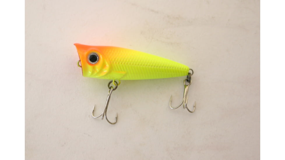 Creme Lures Ol Big Mouth Popper, Chartreuse Orange Back, 2in, 1 per Pack, PP37
