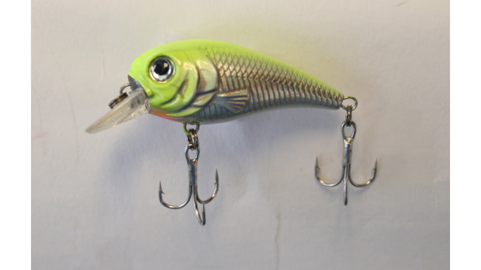 Creme Lures Pond Favorites Shallow Crankbait, Floating, Chartreuse Back, 2 1/8in, 1 per Pack, CP99