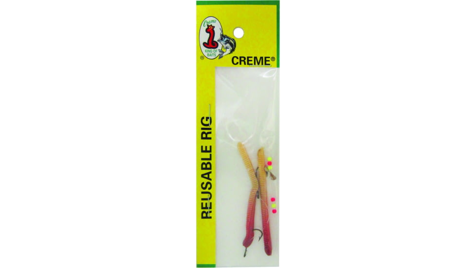Creme Lures Rigged Angle Worm, 1, 1/4in, Natural, 801-1