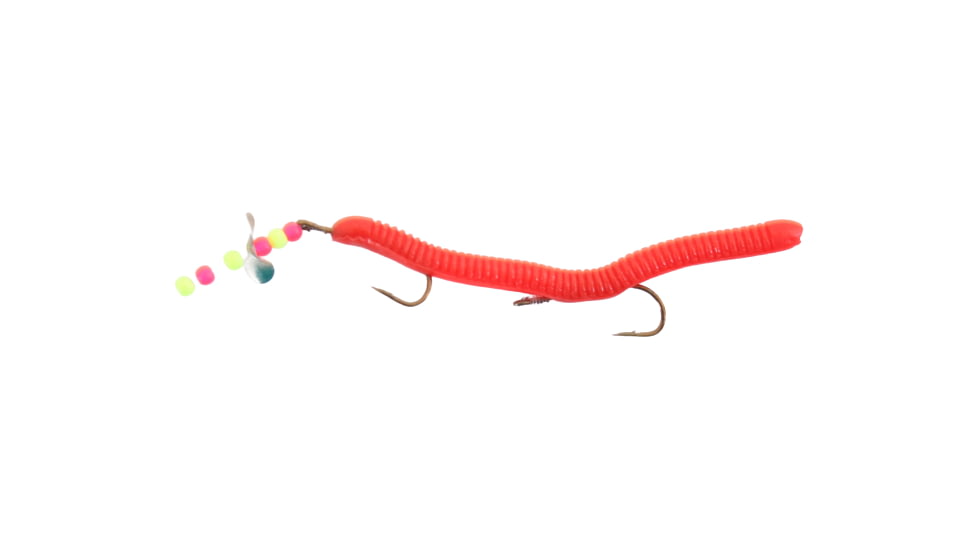 Creme Lures Rigged Angle Worm, 1, 1/4in, Red, 802-1