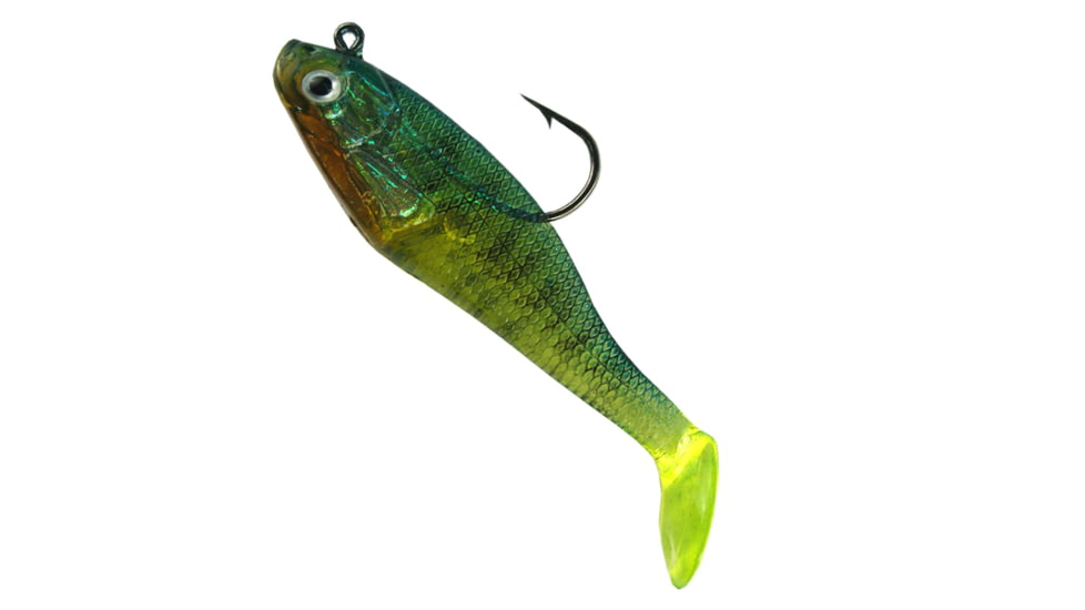 Creme Lures Spoiler Shad Bait w/Spiner Shad, 1, 3in, Firetiger, SSB303S