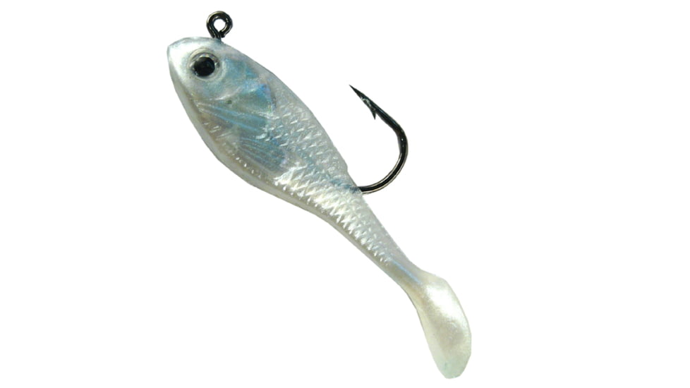 Creme Lures Spoiler Shad Bait w/Spiner Shad, 1, 2in, Pearl, SSB202S