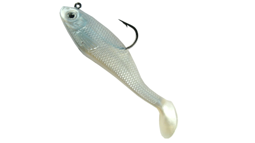 Creme Lures Spoiler Shad Bait w/Spiner Shad, 1, 3in, Pearl, SSB302S