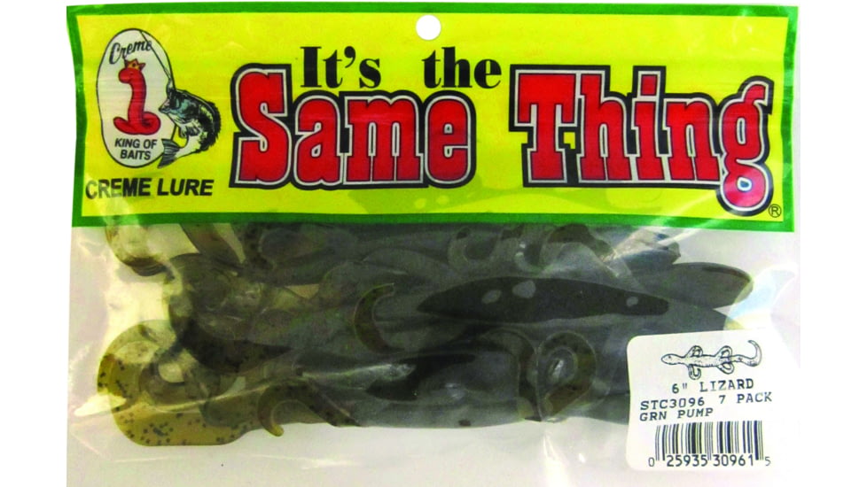 Creme Lures Stick Lizard Lizard, 7, 6in, Green Pumpkin, STC3096