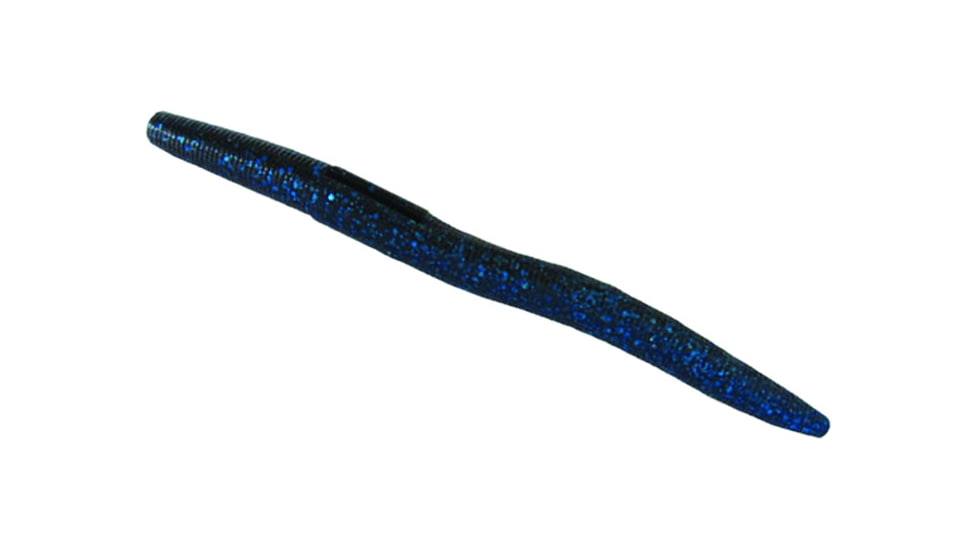 Creme Lures Stick Worm Worm, 6, 5in, Black Blue Glitter Laminate, STC7013