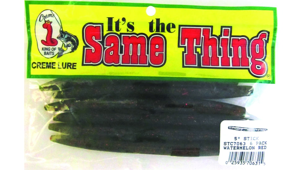 Creme Lures Stick Worm Worm, 6, 5in, Watermelon Red, STC7063