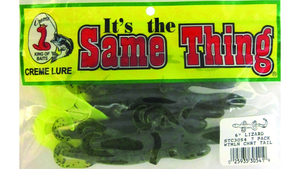 Creme Lures Stick Worm Worm, 7, 6in, Watermelon-Chartreuse, STC3054