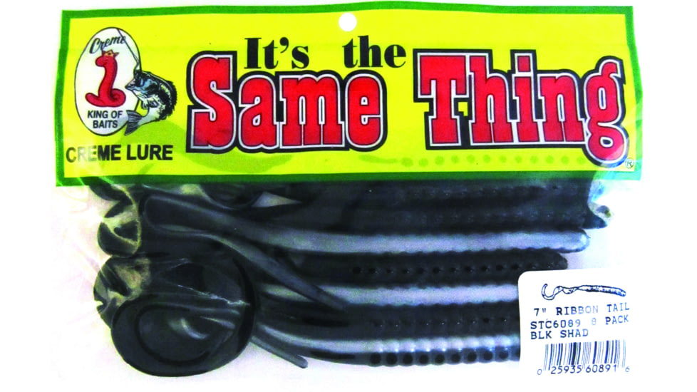Creme Lures Stick Worm Worm, 8, 7in, Black Shad, STC6089