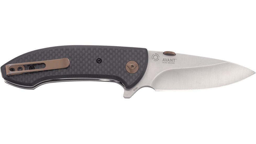CRKT Avant Folding Knife w/Locking Liner, 3.175in 8Cr14MoV Steel Blade, Black Weaved Carbon Fiber - 1 Layer &amp; Black G10 Handle, Black, 4620