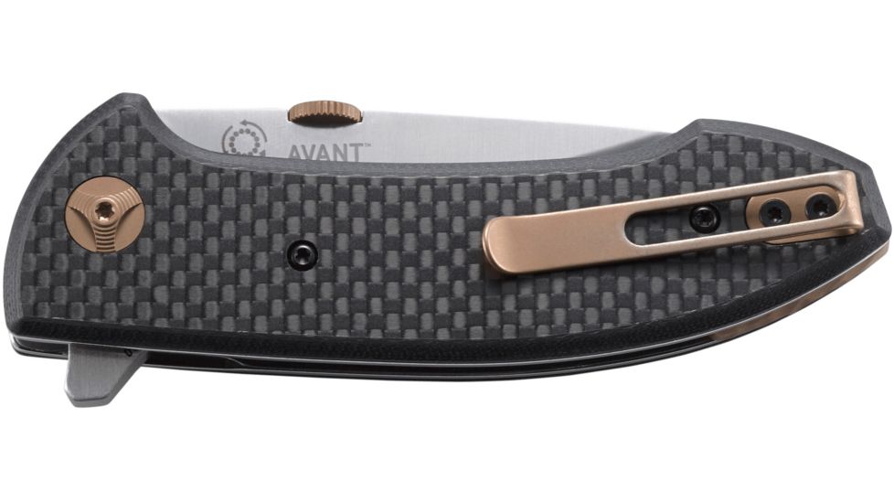 CRKT Avant Folding Knife w/Locking Liner, 3.175in 8Cr14MoV Steel Blade, Black Weaved Carbon Fiber - 1 Layer &amp; Black G10 Handle, Black, 4620