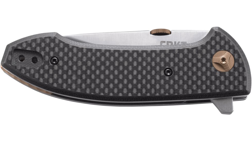 CRKT Avant Folding Knife w/Locking Liner, 3.175in 8Cr14MoV Steel Blade, Black Weaved Carbon Fiber - 1 Layer &amp; Black G10 Handle, Black, 4620