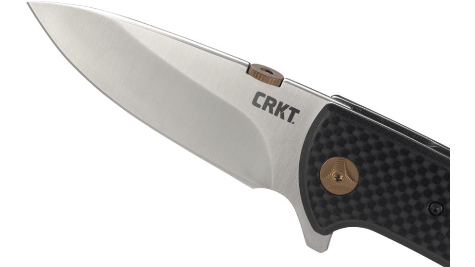 CRKT Avant Folding Knife w/Locking Liner, 3.175in 8Cr14MoV Steel Blade, Black Weaved Carbon Fiber - 1 Layer &amp; Black G10 Handle, Black, 4620