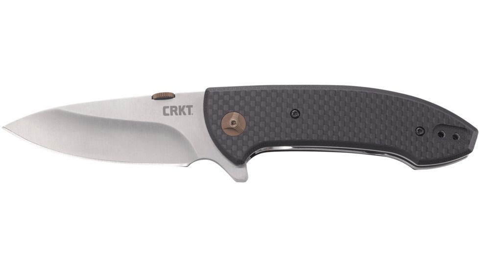 CRKT Avant Folding Knife w/Locking Liner, 3.175in 8Cr14MoV Steel Blade, Black Weaved Carbon Fiber - 1 Layer &amp; Black G10 Handle, Black, 4620