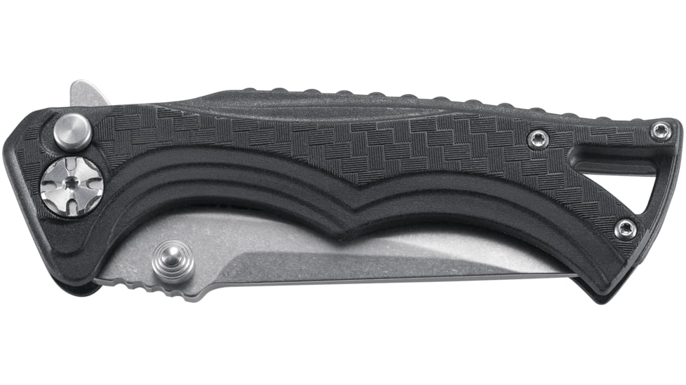 CRKT Bt Fighter - Compact, Designed By Brian Tighe in Ridgefield, Folding Knife W/Button Lock, 2.85in, Plain Edge, Stonewash Finish, Glass Reinforced Nylon Handle, 5220