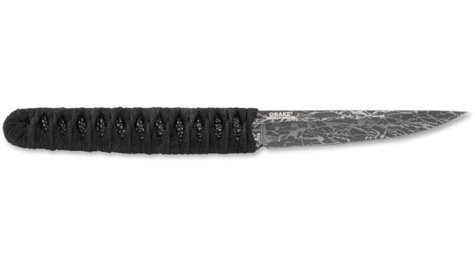 CRKT Burnley Obake - 3.64in. Blade w/ Acid Etch Pattern, Black Paracord Wrapped Handle, Sheath 2367