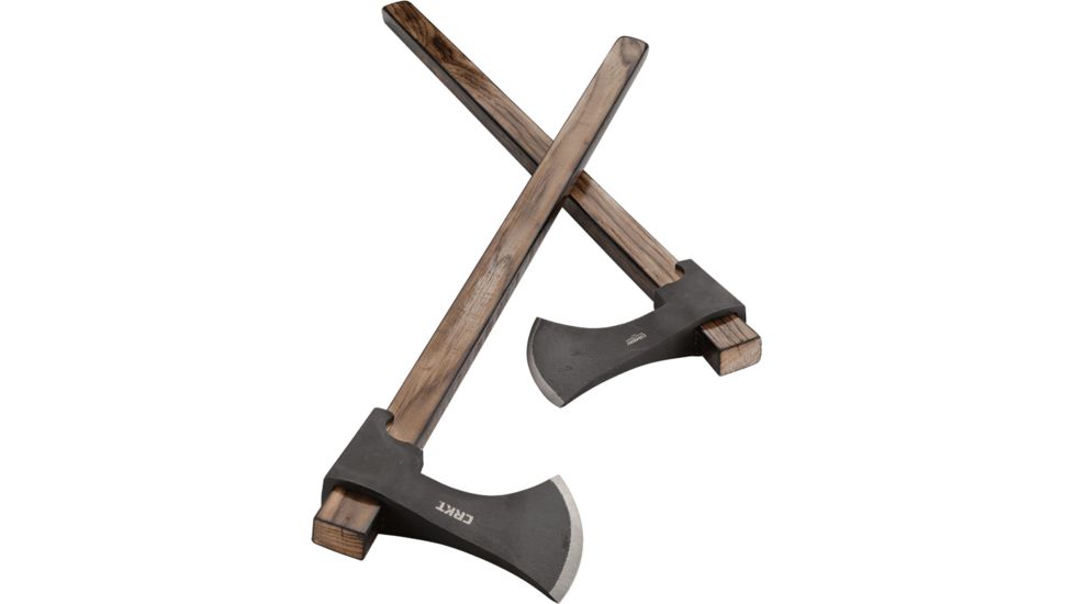 CRKT Cimbri Axe, 4.094in Hot Forged 1055 Carbon Steel Blade w/ Black Magnesium Phosphate Coating, Tennessee Hickory Handle, 2747