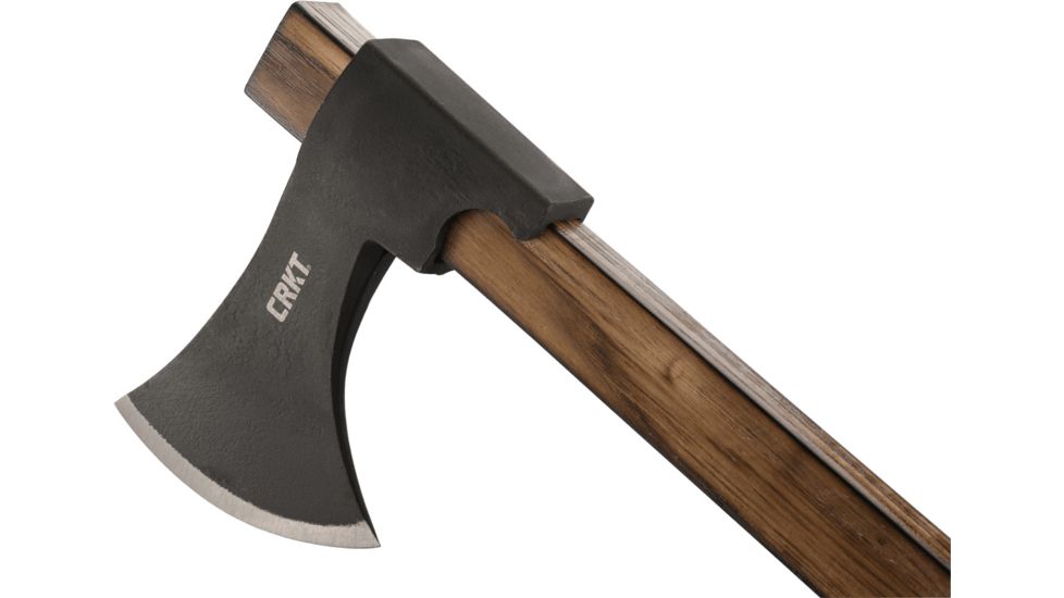 CRKT Cimbri Axe, 4.094in Hot Forged 1055 Carbon Steel Blade w/ Black Magnesium Phosphate Coating, Tennessee Hickory Handle, 2747