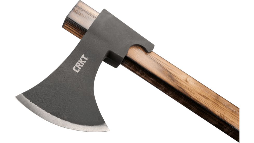 CRKT Cimbri Axe, 4.094in Hot Forged 1055 Carbon Steel Blade w/ Black Magnesium Phosphate Coating, Tennessee Hickory Handle, 2747