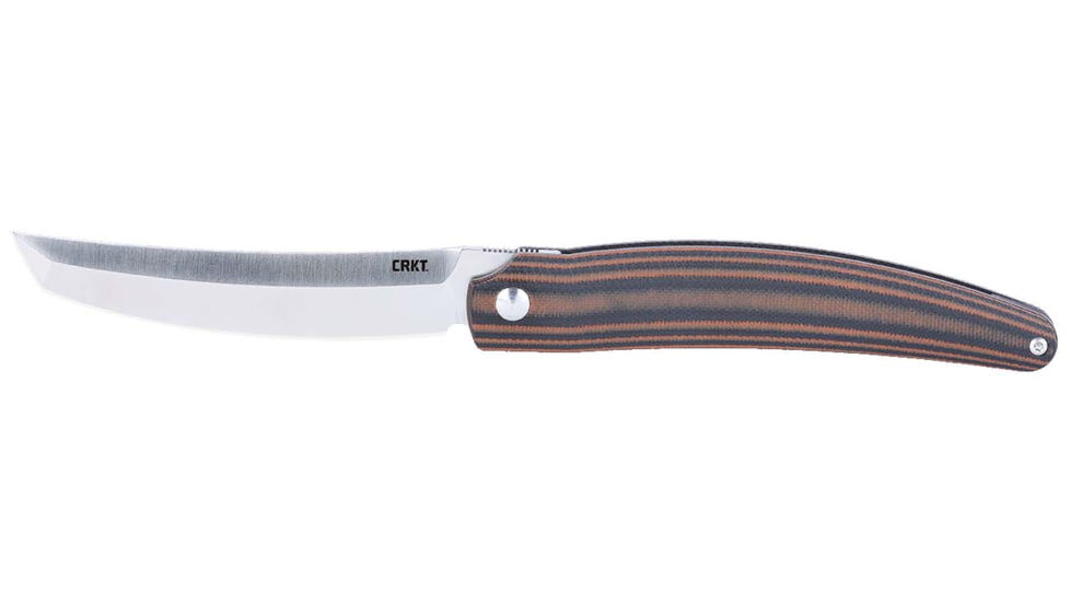 CRKT Ancestor Folding Knife, 3.60in, 8Cr13MoV Stainless Steel Blade, Drop Point Blade, Brown G10 Handle, 5930