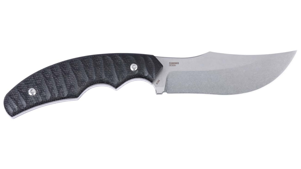 CRKT Burrower Fixed Blade Knife Black 3.66in, D2, Trailing Point, Black Micarta Handle, 3610