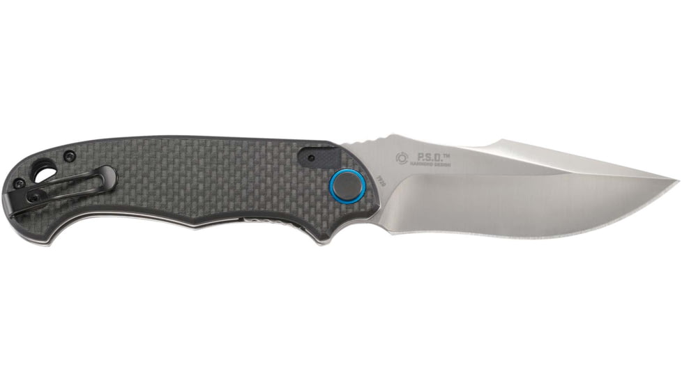 CRKT Columbia River P.S.D. Assisted Opening Folding Knife, 3.63in, 1.4116 Blade, Drop Point, Black Carbon Fiber G10 Handle, Black, 7920