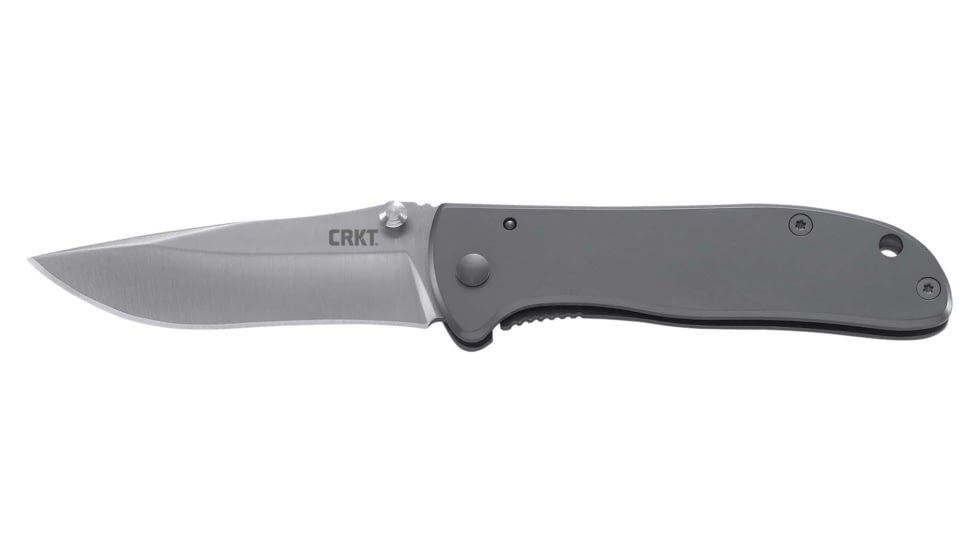 CRKT Drifter Folding Knife, 2.88in, 8Cr13MoV Stainless Steel Blade, Drop Point Blade, Stainless Steel Handle, 6450S
