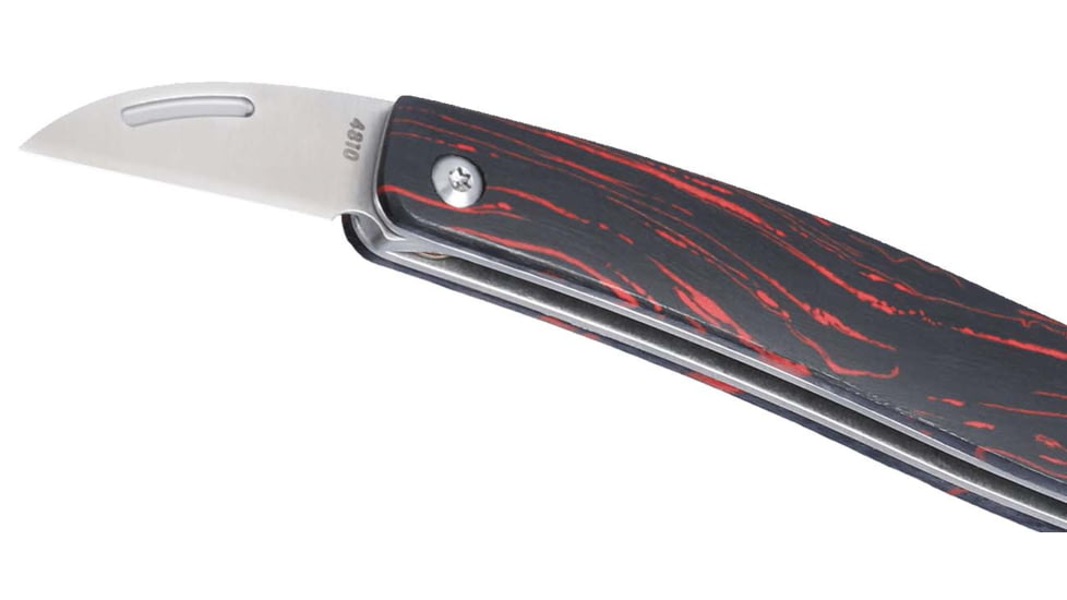 CRKT Forebear Folding Knife, 2.29in, 8Cr13MoV Stainless Steel Blade, Drop Point Blade, Black/Red G10 Handle, 4810