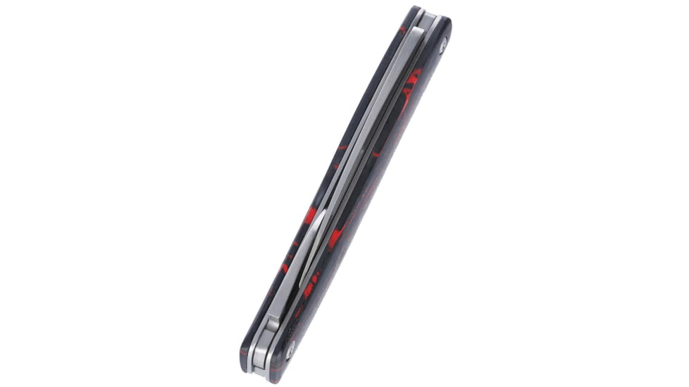 CRKT Forebear Folding Knife, 2.29in, 12C27, Drop Point Blade, Black/Red G10 Handle, 4810