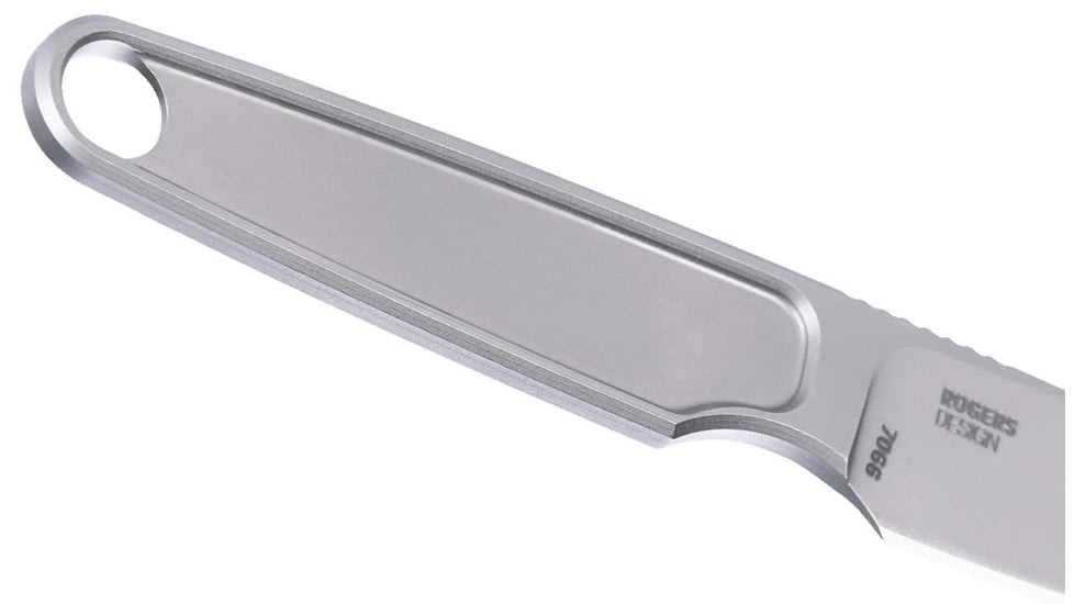 CRKT HangTi Fixed Blade Knife, 1.06in, Titanium Blade, Drop Point, Gray Titanuim Handle, 7066