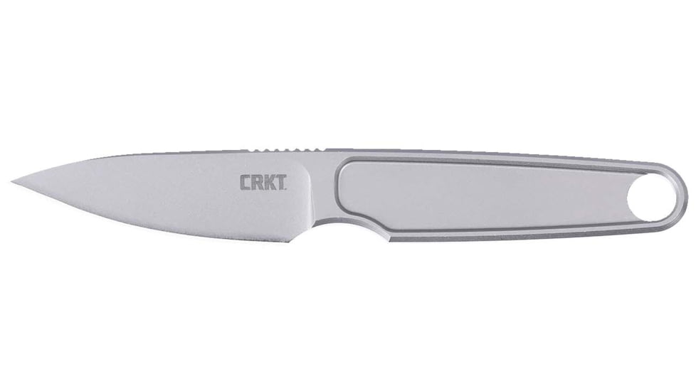 CRKT HangTi Fixed Blade Knife, 1.06in, Titanium Blade, Drop Point, Gray Titanuim Handle, 7066