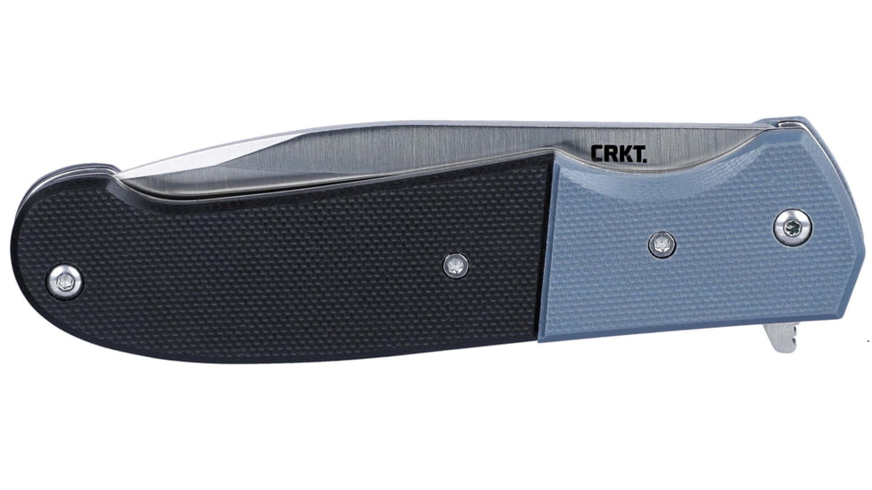 CRKT Ignitor Linerlock Assisted Opening Folding Knife, 3.48in, 8Cr13MoV, Drop Point, Silver G10 Handle, 6880