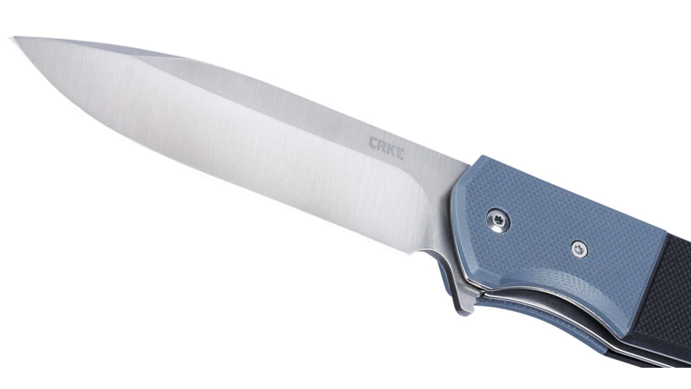 CRKT Ignitor Linerlock Assisted Opening Folding Knife, 3.48in, 8Cr13MoV, Drop Point, Silver G10 Handle, 6880