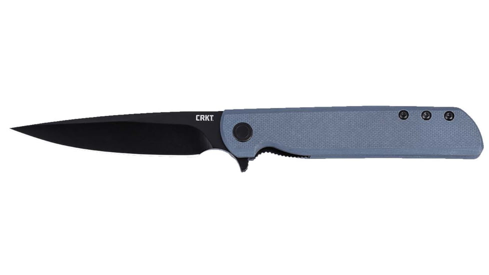 CRKT LCK Plus Folding Knife, 3.38in, 8Cr13MoV Stainless Steel Blade, Drop Point Blade, Gray G10 Handle, 3801KN