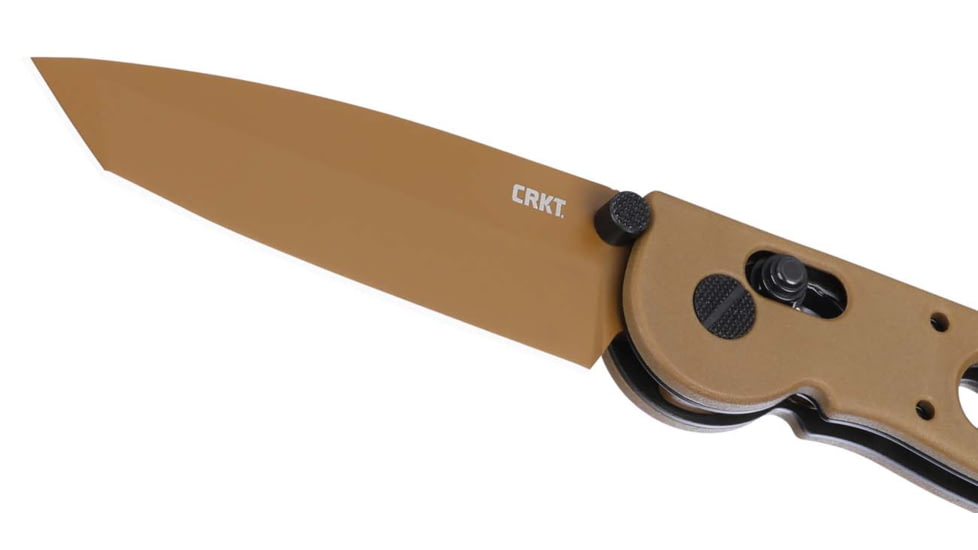 CRKT M16?02X Folding Knife, 3.11in, D2 Tool Steel Blade, Drop Point Blade, Tan G10 Handle, M16-02XD