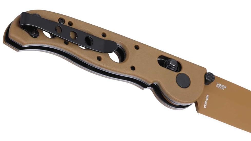 CRKT M16?02X Folding Knife, 3.11in, D2 Tool Steel Blade, Drop Point Blade, Tan G10 Handle, M16-02XD