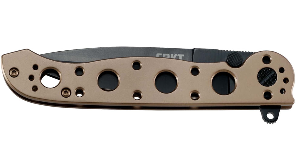 CRKT M16?03 Knife, 3.55in, 12C27, Spear Point Blade, Bronze Stainless Steel Handle, M16-03BK