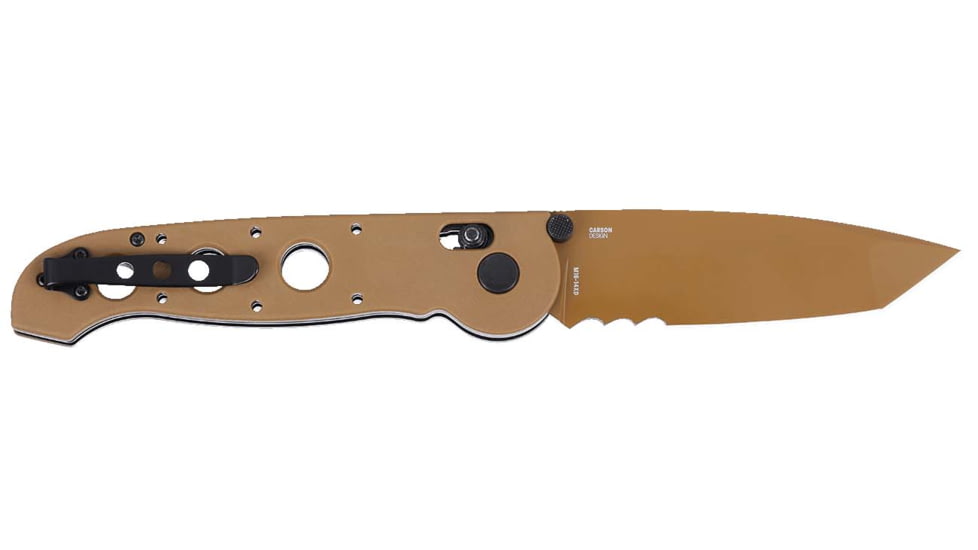 CRKT M16?14XD Folding Knife, 3.97in, D2 Tool Steel Blade, Drop Point Blade, Tan G10 Handle, M16-14XD