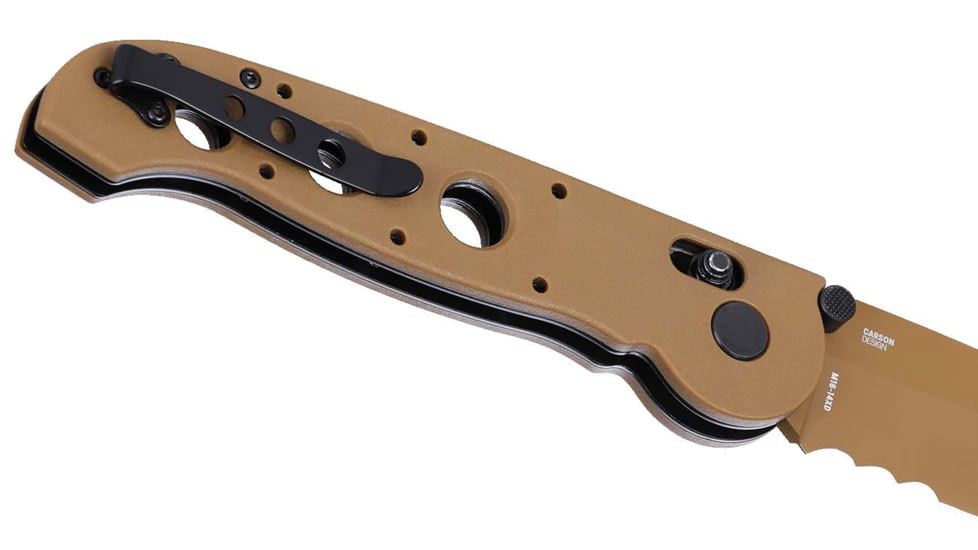 CRKT M16?14XD Folding Knife, 3.97in, D2 Tool Steel Blade, Drop Point Blade, Tan G10 Handle, M16-14XD