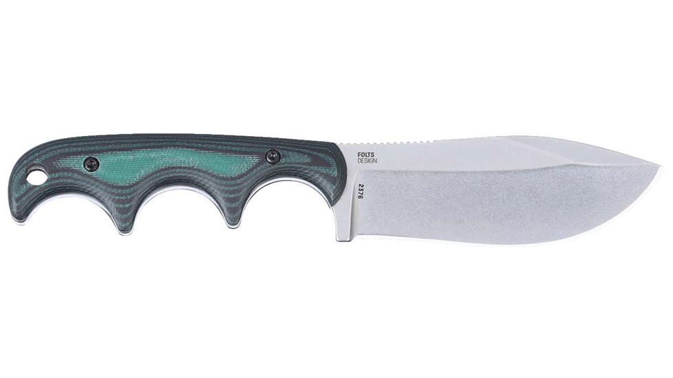 CRKT Minimalist Nessmuk Fixed Blade Knife, 2.90in, D2, Nessmuk Blade, Green/Black G10 Handle, 2376