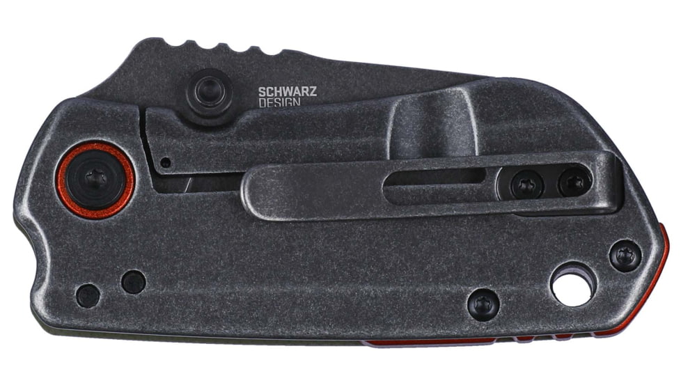 CRKT Overland Compact Folding Knife, 2.24in, D2 Tool Steel Blade, Drop Point Blade, OD Green Micarta Handle, 6277