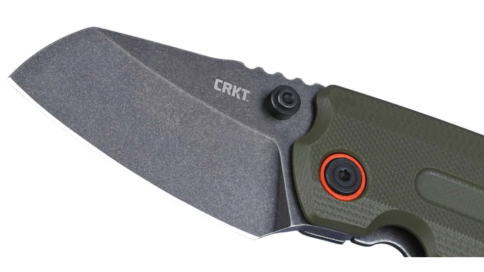 CRKT Overland Compact Folding Knife, 2.24in, D2 Tool Steel Blade, Drop Point Blade, OD Green Micarta Handle, 6277