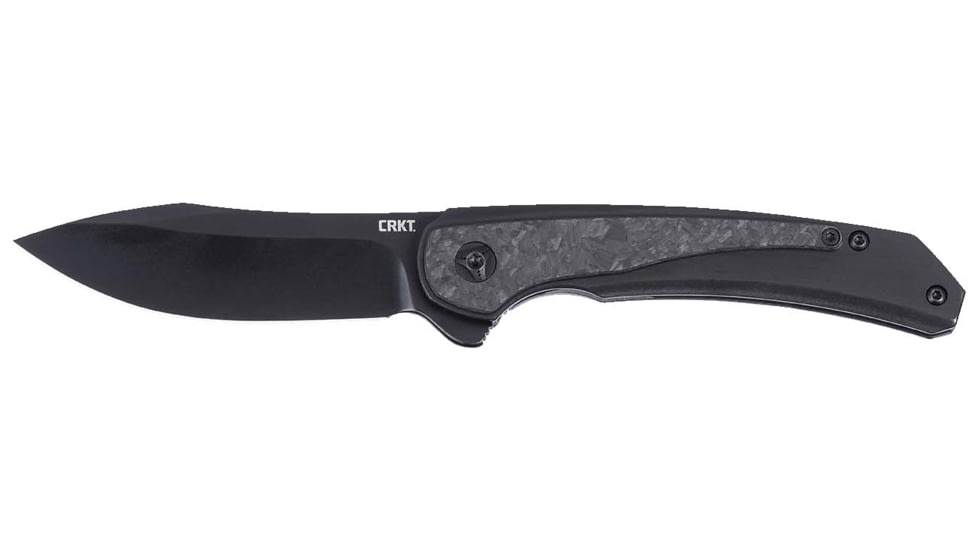 CRKT Padawan Folding Knife, 3.01in, 14C28N, Drop Point Blade, Black Carbon Fiber Handle, 6070CF