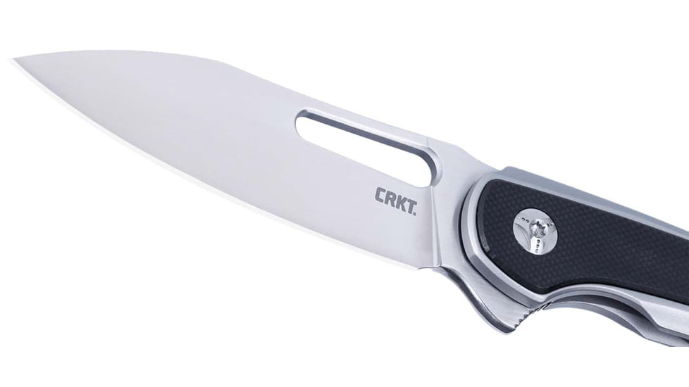 CRKT Padawan Folding Knife, 3.01in, 8Cr13MoV Stainless Steel Blade, Drop Point Blade, Black G10 Handle, 6075