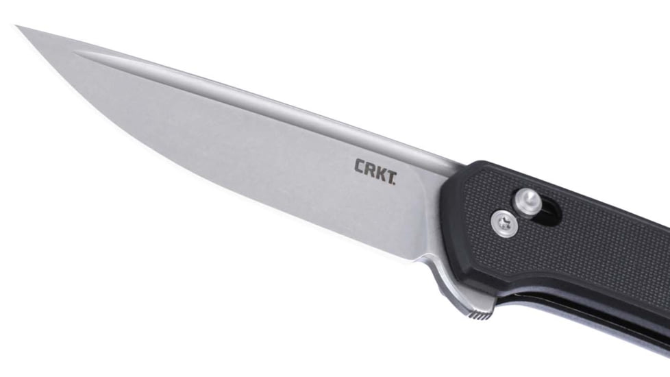 CRKT Q Compact Folding Knife, 3.05in, 14C28N, Drop Point Blade, Black G10 Handle, 7075