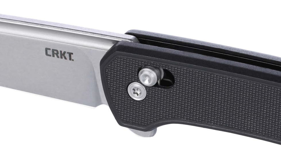 CRKT Q Compact Folding Knife, 3.05in, D2 Tool Steel Blade, Drop Point Blade, Black G10 Handle, 7075