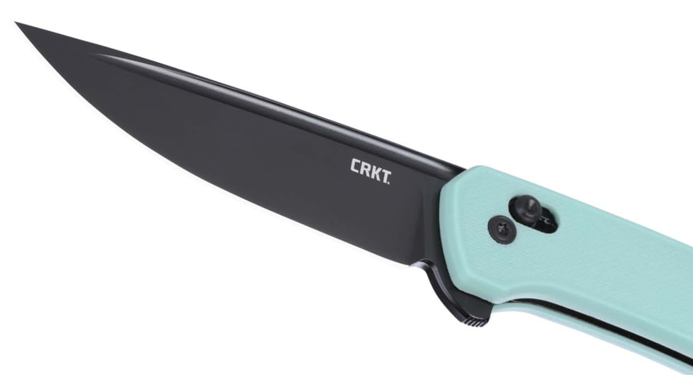 CRKT Q Compact Folding Knife, 3.05in, 14C28N, Drop Point Blade, Aqua G10 Handle, 7075B